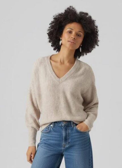 V-Neck Ribbed Sweater